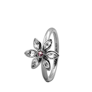 Christina Collect silver ring - Marquise Flower